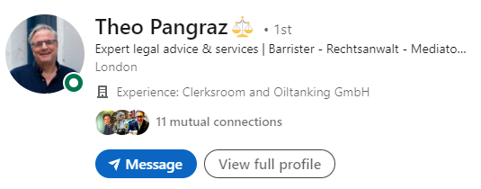 Example of LinkedIn profile where the person is facing the camera